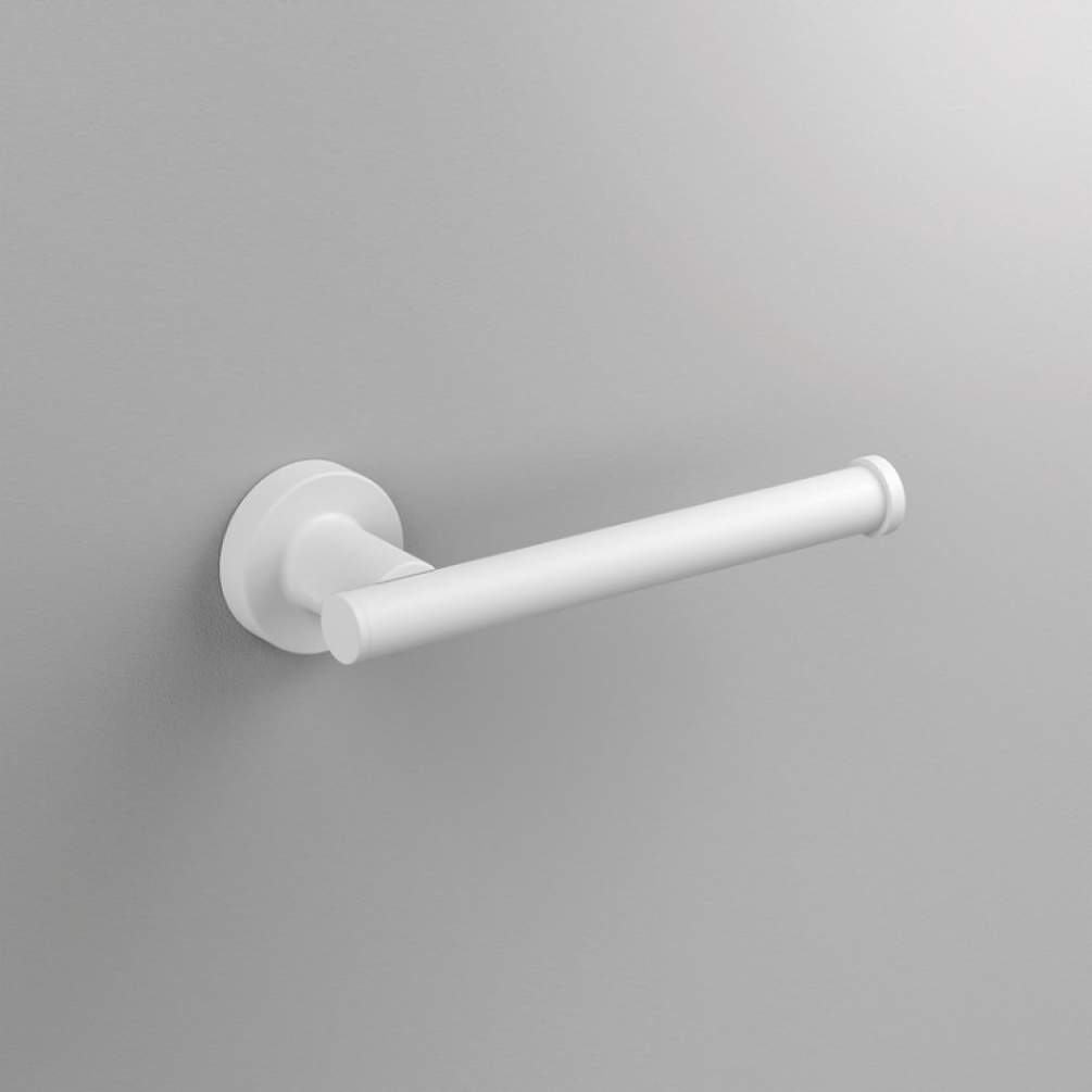 Close up product image of the Origins Living Tecno Project White Spare Toilet Roll Holder